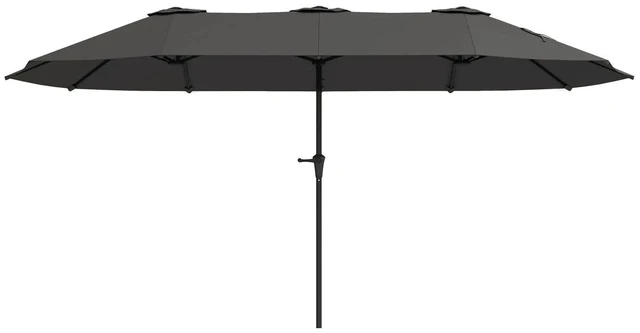 Alt view image 7 of 7 - 13ft Double-Sided Patio Umbrella, Outdoor Parasol w/ Crank Handle
