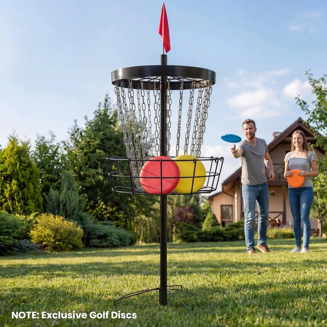 Main image of Soozier 24-Chain Practice Basket for Disc Golf Target Stand Black & Silver