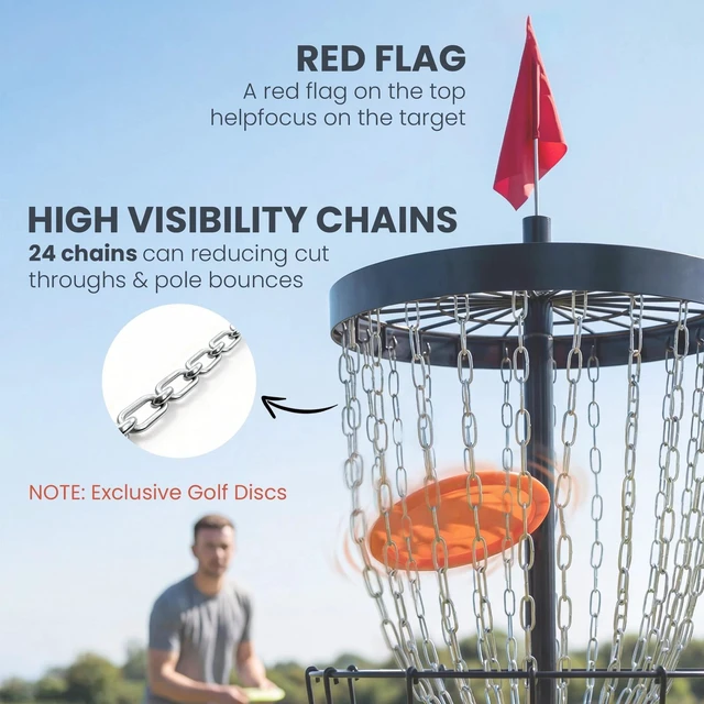 Alt view image 3 of 7 - Soozier 24-Chain Practice Basket for Disc Golf Target Stand Black & Silver