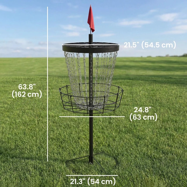Alt view image 2 of 7 - Soozier 24-Chain Practice Basket for Disc Golf Target Stand Black & Silver