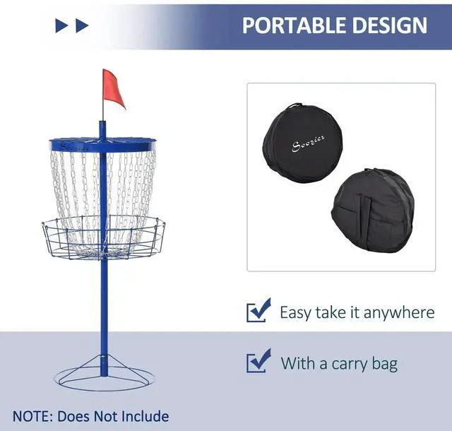 Alt view image 4 of 7 - 24-Chain Lightweight Portable Practice Basket for Disc Golf Target Stand w/ Bag