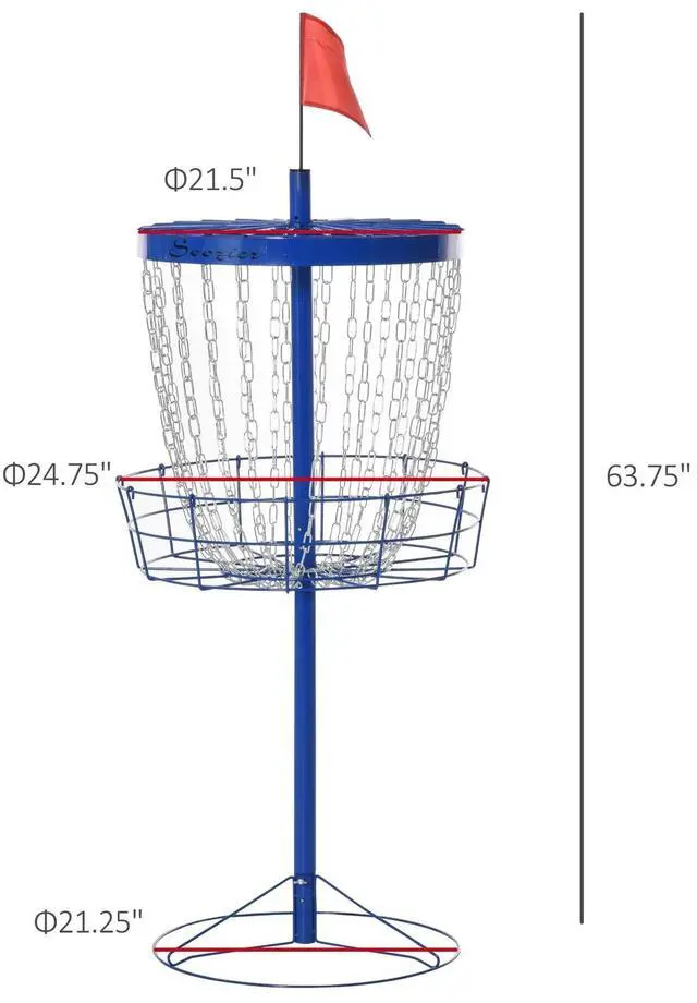 Alt view image 2 of 7 - 24-Chain Lightweight Portable Practice Basket for Disc Golf Target Stand w/ Bag