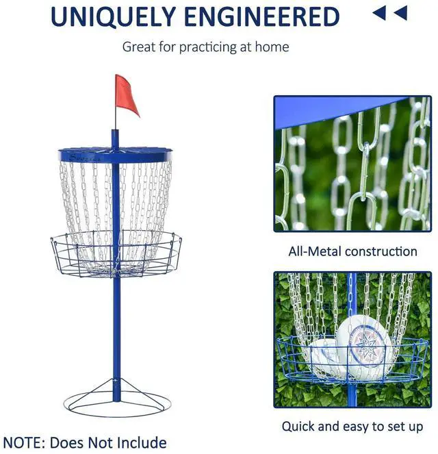 Alt view image 6 of 7 - 24-Chain Lightweight Portable Practice Basket for Disc Golf Target Stand w/ Bag