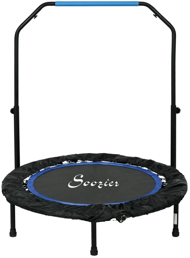 Main image of 40" Foldable Mini Trampoline Fitness Trampoline w/ Foam Handle, Blue