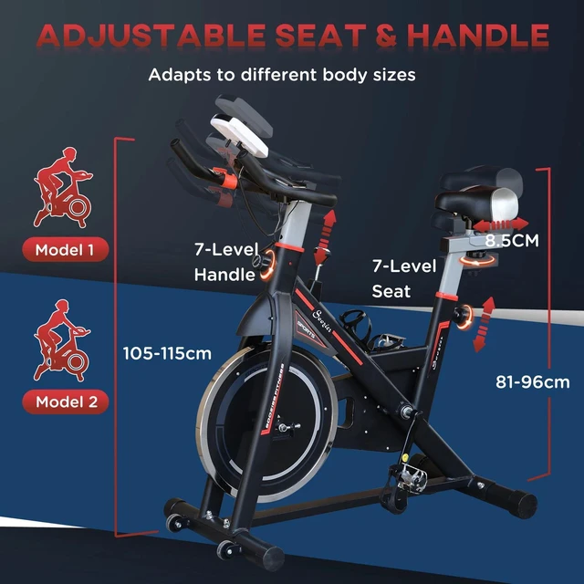 Alt view image 3 of 7 - Upright Stationary Exercise Bike Indoor Cycling Bicycle