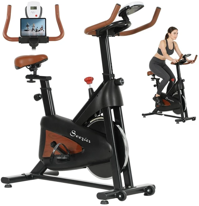 Main image of Indoor Exercise Bike, Quiet Stationary Bike for Home Gym Cardio Workout, Black