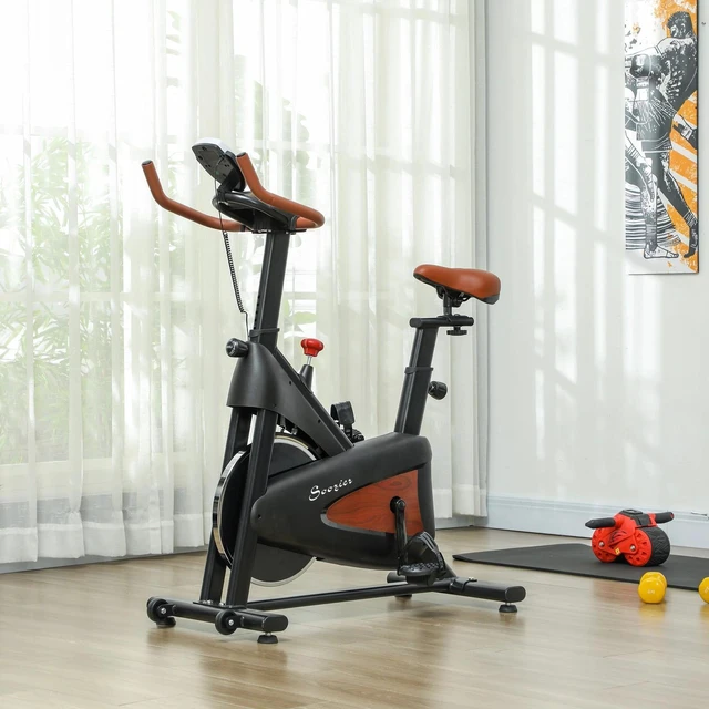 Alt view image 3 of 7 - Indoor Exercise Bike, Quiet Stationary Bike for Home Gym Cardio Workout, Black