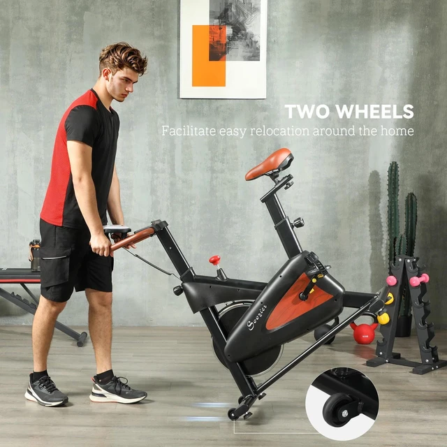 Alt view image 6 of 7 - Indoor Exercise Bike, Quiet Stationary Bike for Home Gym Cardio Workout, Black