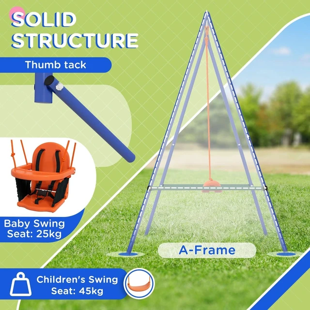 Alt view image 6 of 7 - 2 In 1 Toddler Swing Set with Safety Harness for Baby, Kids