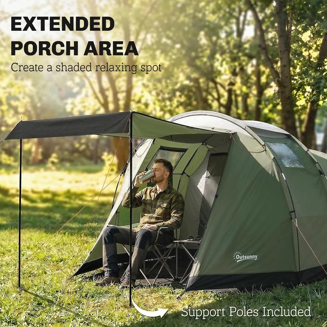Main image of Camping Tent with Rainfly Waterproof for 3-4 Person, Green