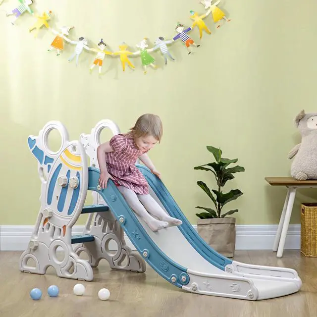 Main image of Toddler Slide Indoor for Kids 1.5-3 Years Space Theme, Blue