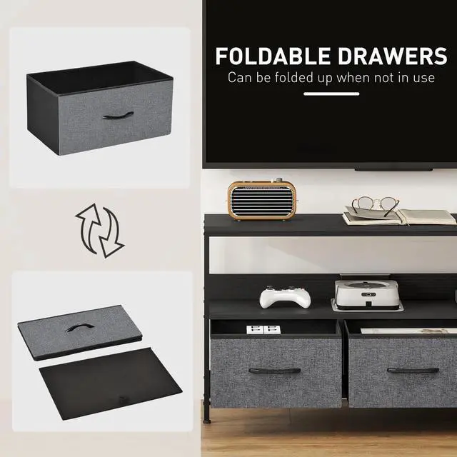 Alt view image 5 of 7 - TV Stand with Charging Station and Storage