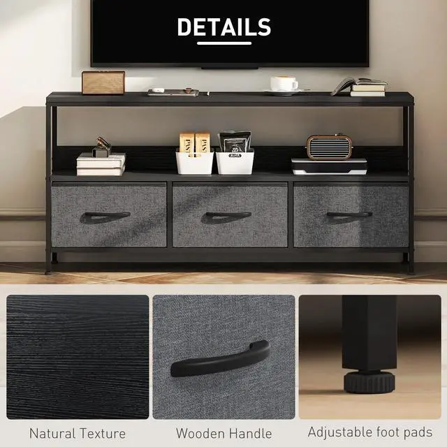 Alt view image 3 of 7 - TV Stand with Charging Station and Storage