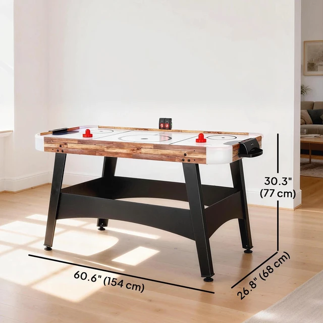 Alt view image 2 of 7 - Soozier 61" Air Hockey Table with LED Scoreboard, Pushers, Pucks