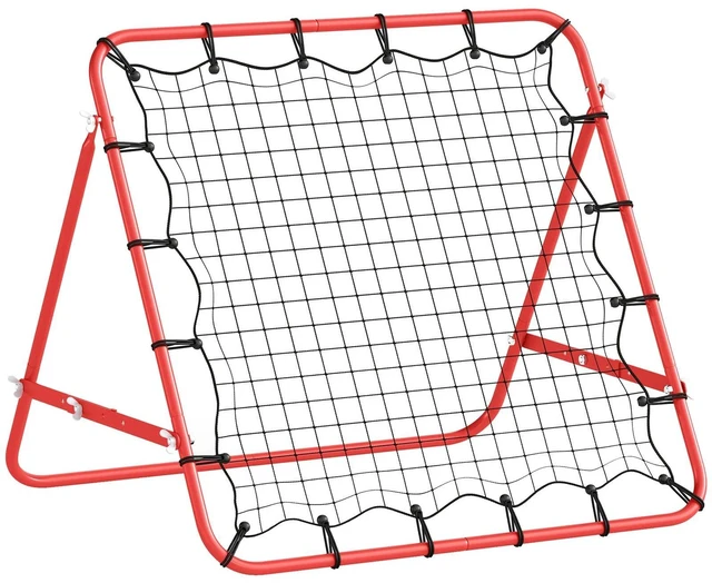 Alt view image 2 of 7 - Rebounder Net Football Training Aid Soccer Kickback Target Goal Play Red