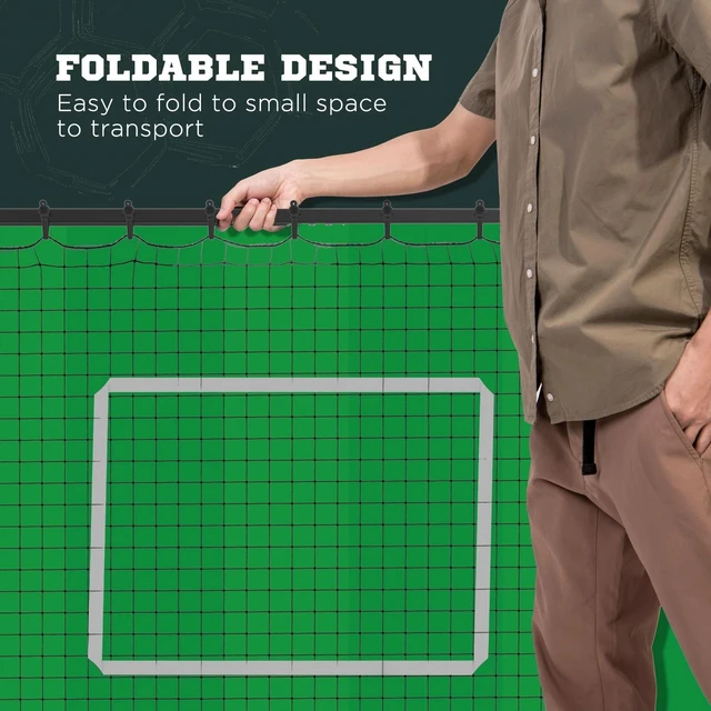Alt view image 3 of 7 - Foldable Football Rebounder Net with Target Zone, Black