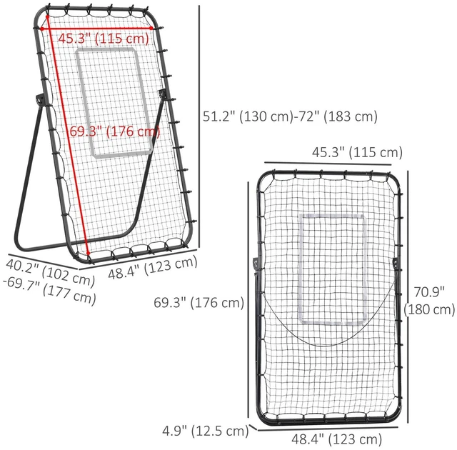 Alt view image 2 of 7 - Foldable Football Rebounder Net with Target Zone, Black