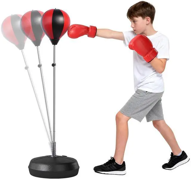 Main image of Adjustable Boxing Punching Bag with Gloves