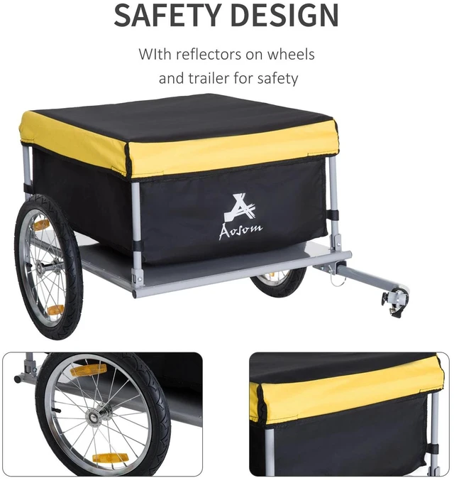 Alt view image 5 of 7 - Bicycle Bike Cargo Trailer Garden Utility Cart Carrier Tool w/ Rain Cover