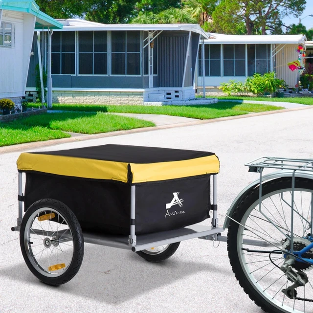 Main image of Bicycle Bike Cargo Trailer Garden Utility Cart Carrier Tool w/ Rain Cover