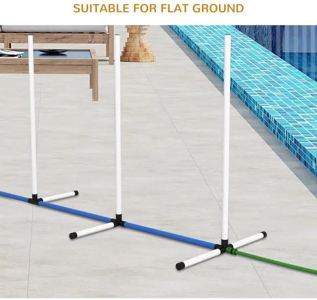Alt view image 6 of 7 - 2PCs Dog Agility Kit with Weave Poles, Spray Water Tube