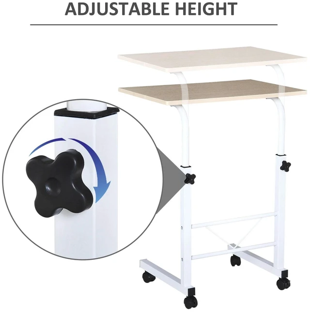 Alt view image 5 of 7 - C-Shaped Mobile Sofa Side Table Home Rolling Laptop Cart for Living Room Bedroom