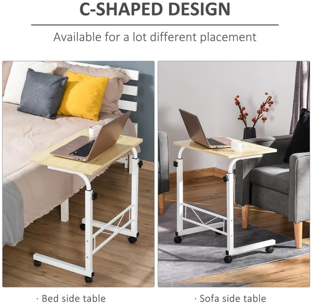 Alt view image 2 of 7 - C-Shaped Mobile Sofa Side Table Home Rolling Laptop Cart for Living Room Bedroom
