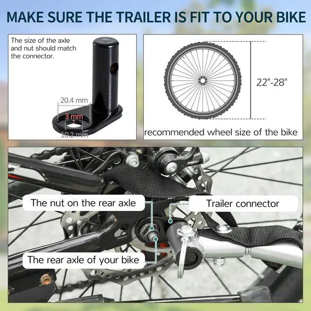 Alt view image 7 of 7 - Folding Bike Cargo Trailer w/ Rain Cover Bicycle Large Carrier Cart Yard Patio