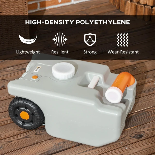 Alt view image 4 of 7 - 5.8 Gallon Portable RV Waste Holding Tank for Camping, Grey