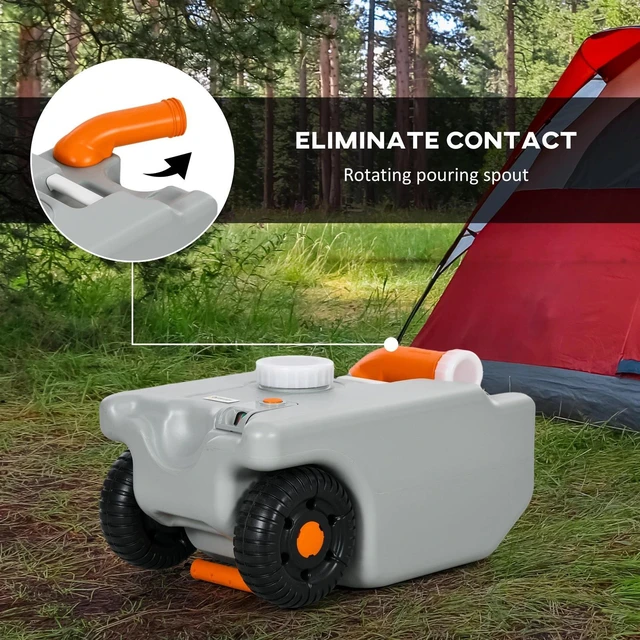 Alt view image 7 of 7 - 5.8 Gallon Portable RV Waste Holding Tank for Camping, Grey