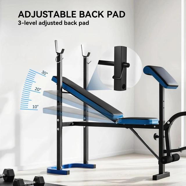 Alt view image 2 of 7 - Adjustable Weight Bench with Leg Developer Barbell Rack for Home Gym Fitness