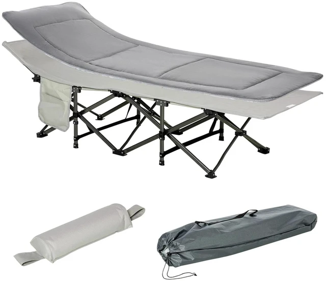 Main image of Folding Camping Cot for Adults Sleeping Cot with Mattress, Pillow & Carry Bag