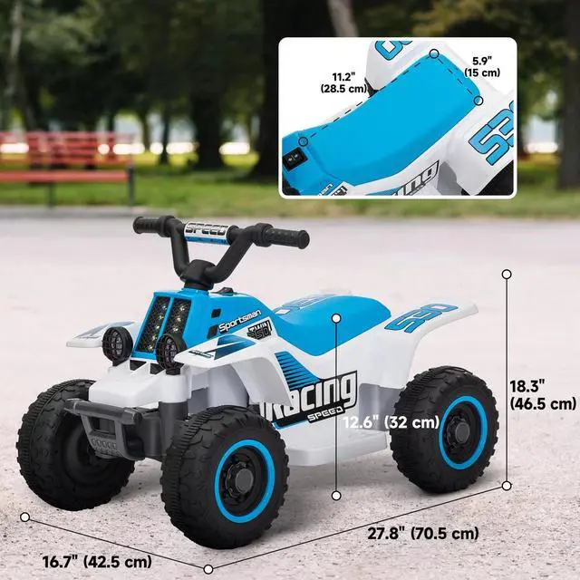 Alt view image 4 of 7 - 6V Kids ATV Battery Powered Quad with Headlights