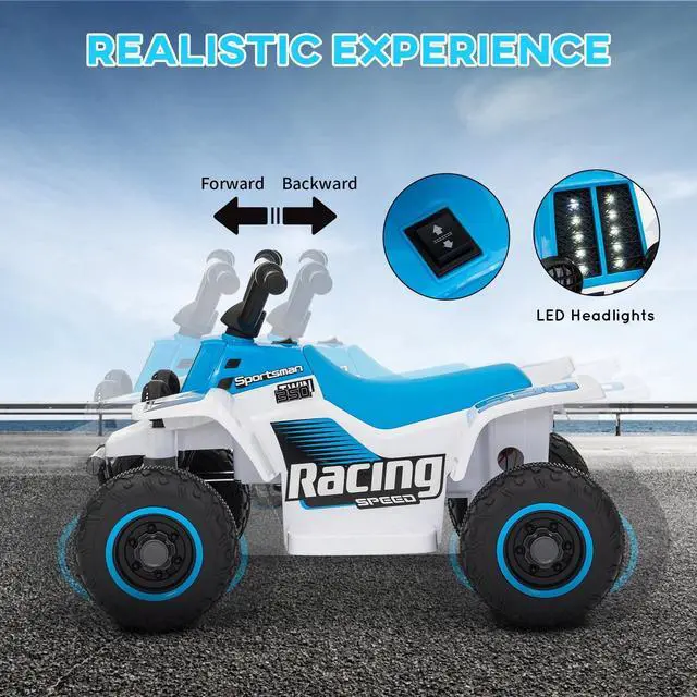 Alt view image 5 of 7 - 6V Kids ATV Battery Powered Quad with Headlights