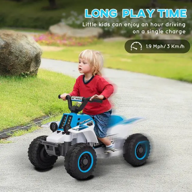 Alt view image 6 of 7 - 6V Kids ATV Battery Powered Quad with Headlights