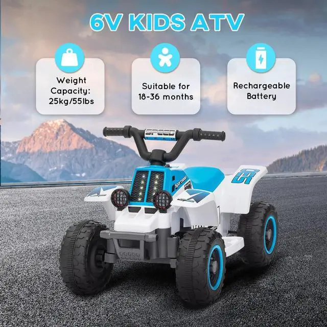 Alt view image 2 of 7 - 6V Kids ATV Battery Powered Quad with Headlights