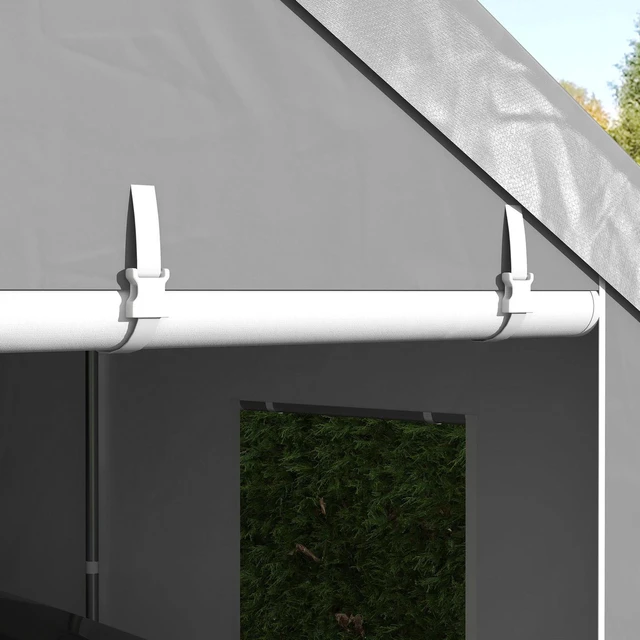 Alt view image 7 of 7 - 10' x 20' Heavy Duty Carport with 6 Window and 2 Doors