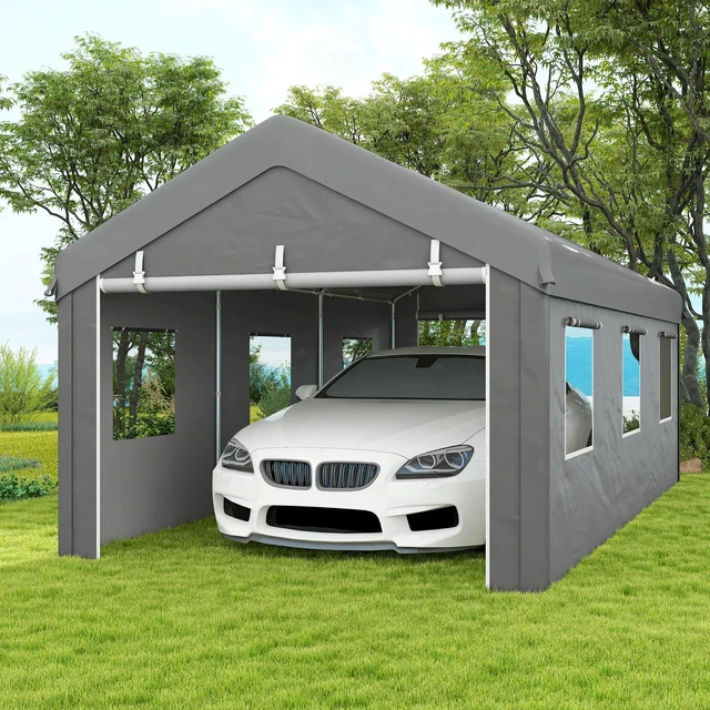Main image of 10' x 20' Heavy Duty Carport with 6 Window and 2 Doors