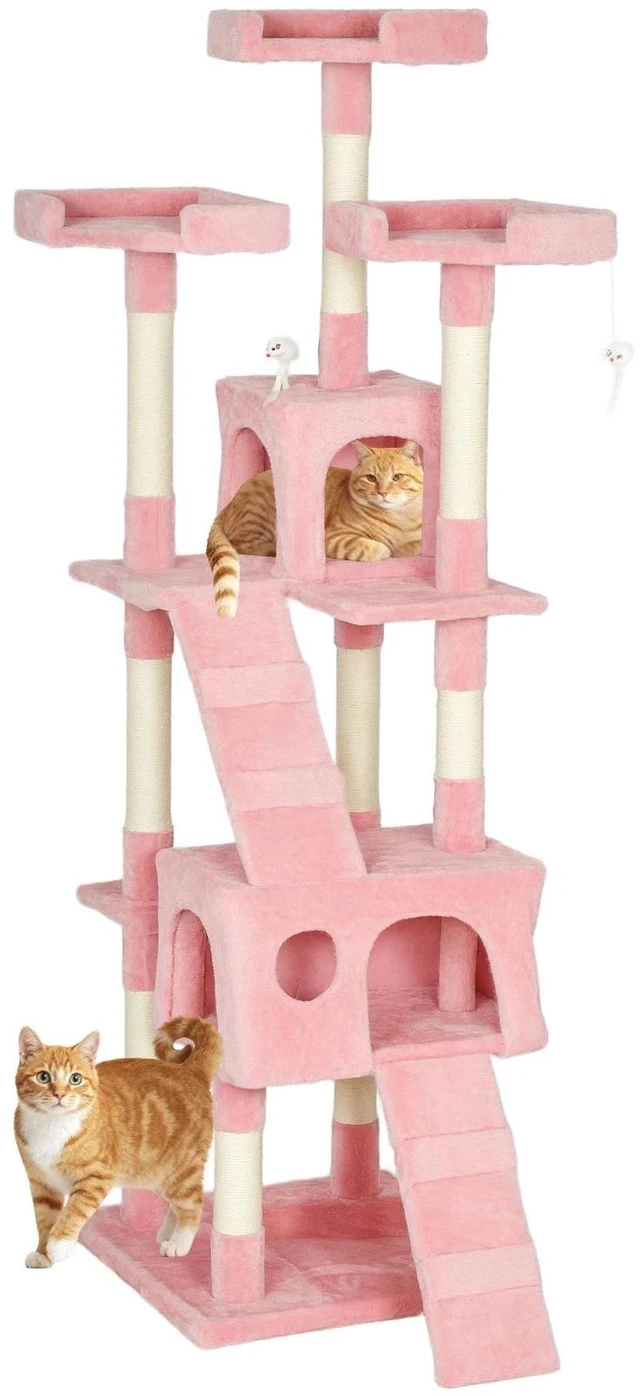 Alt view image 7 of 7 - Multi-Level Cat Tree Scratching Post Tower Condo Furniture Beige
