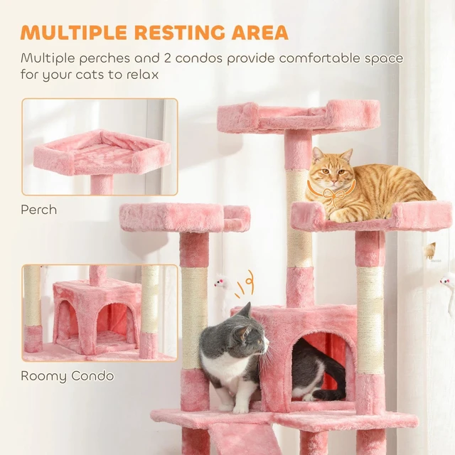 Alt view image 6 of 7 - Multi-Level Cat Tree Scratching Post Tower Condo Furniture Beige