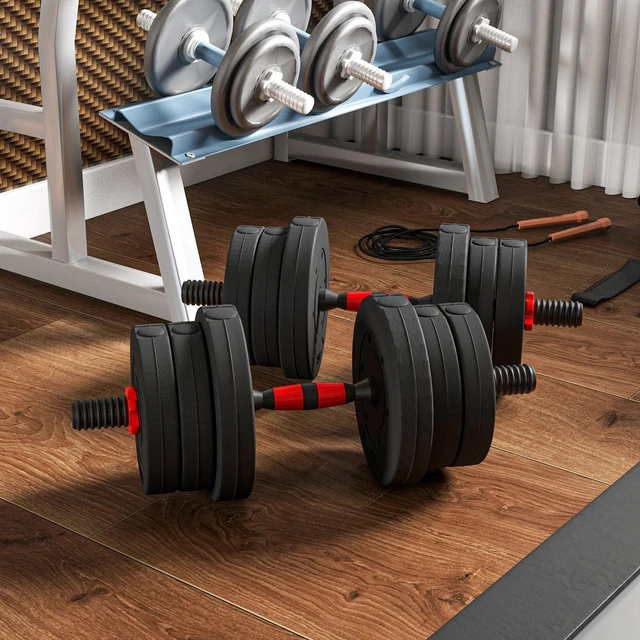 Alt view image 7 of 7 - 20kg Adjustable 2 IN 1 Barbell Dumbbells Weight Set for Body Fitness Lifting