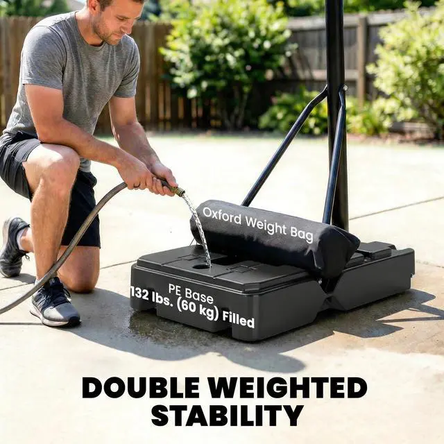 Alt view image 3 of 7 - Soozier Basketball Hoop Outdoor, 7.7 FT to 10 FT, Portable Basketball Goal