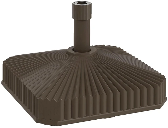 Alt view image 7 of 7 - Square Patio Umbrella Base Holder, Sand/Water Filled Umbrella Stand Base, Brown