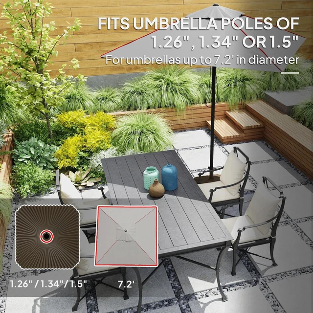 Alt view image 4 of 7 - Square Patio Umbrella Base Holder, Sand/Water Filled Umbrella Stand Base, Brown