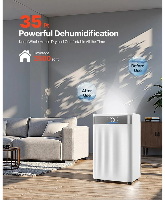 Alt view image 3 of 7 - 35 Pints Dehumidifier Home Basement Smart Control Low Noise for Room