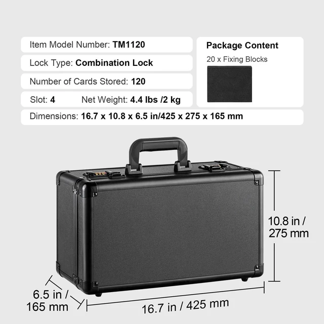 Alt view image 7 of 7 - 120 PSA Graded Card Storage Box 4 Slots Sports Card Holder Case Coded Lock