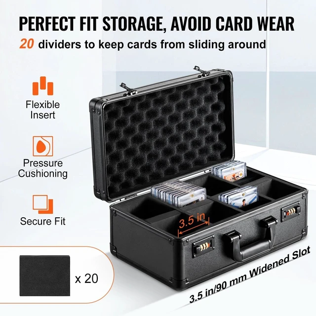 Alt view image 3 of 7 - 120 PSA Graded Card Storage Box 4 Slots Sports Card Holder Case Coded Lock
