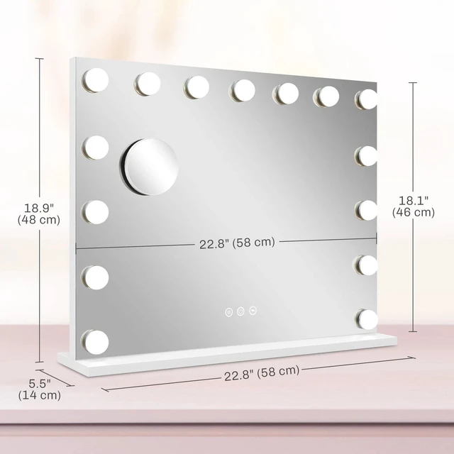 Alt view image 2 of 7 - Hollywood Makeup Mirror with Lights, 22.8" x 18.9" Vanity Mirror