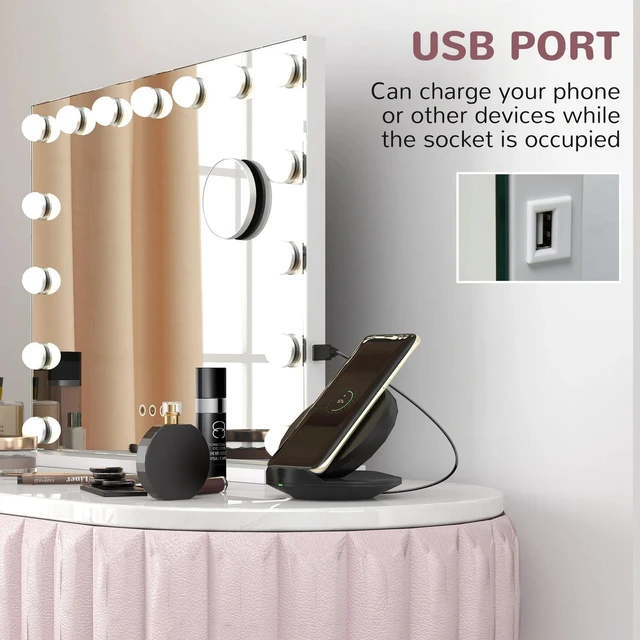 Alt view image 3 of 7 - Hollywood Makeup Mirror with Lights, 22.8" x 18.9" Vanity Mirror