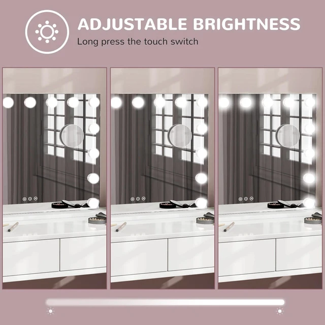 Alt view image 7 of 7 - Hollywood Makeup Mirror with Lights, 22.8" x 18.9" Vanity Mirror